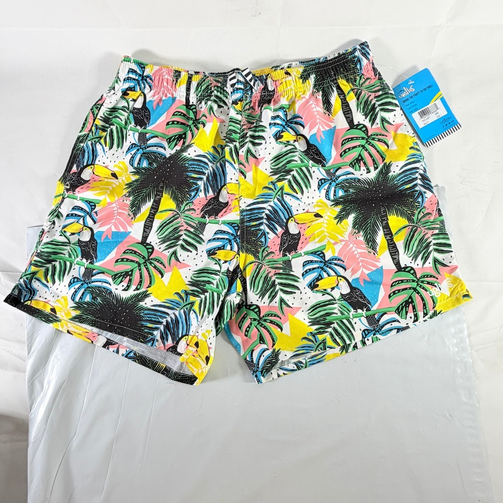 Dolfin Uglies Mens Swim Trunks Toucan Tropical Board Shorts‎ Size L